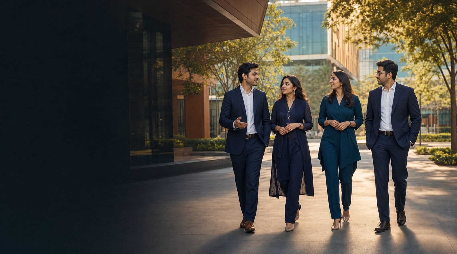 International students on a university campus